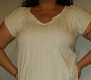 Short sleeve peasant top